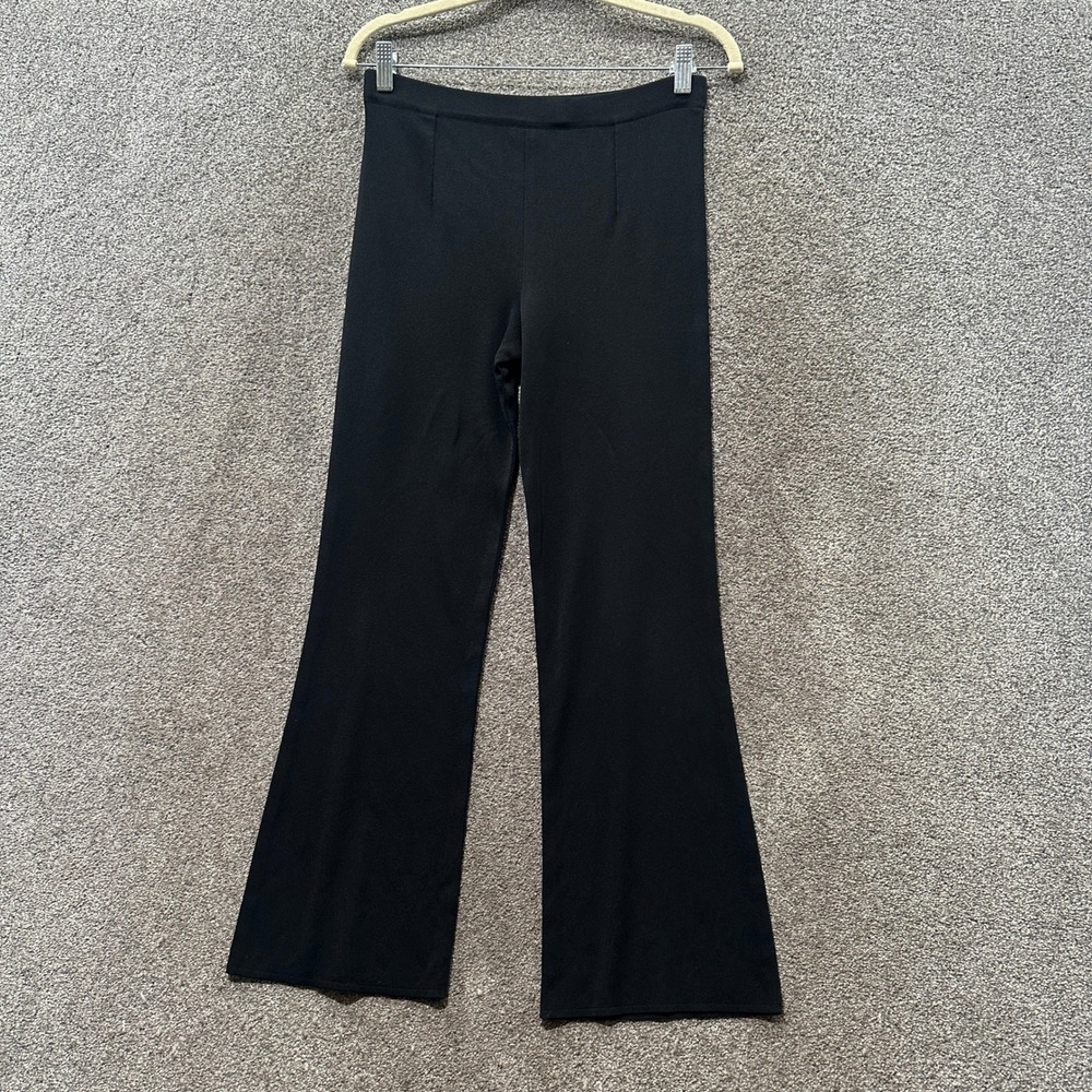 Exclusivly Misook Ribbed Knit Pants Women XS Petite Black Pull On Comfort